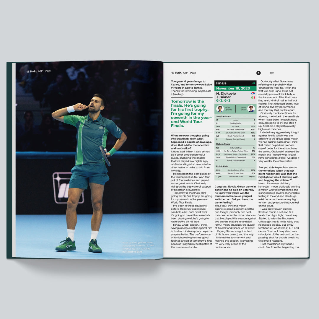 Novak Djokovic 2023 Season Single Book